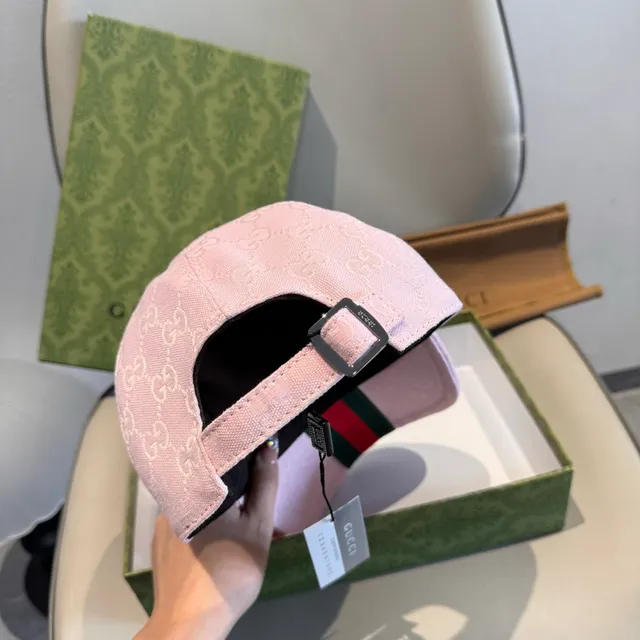 Gucci Monogram Jacquard Pink Baseball Cap 3