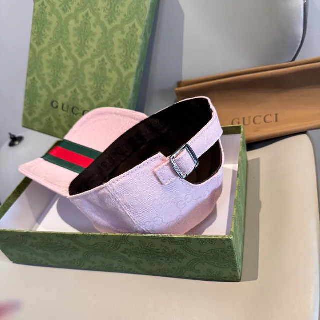 Gucci Monogram Jacquard Pink Baseball Cap 4