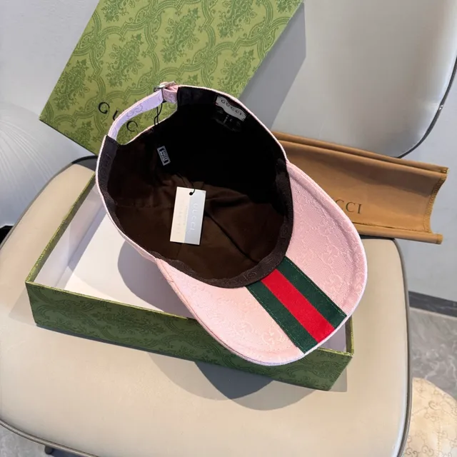 Gucci Monogram Jacquard Pink Baseball Cap 6