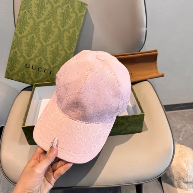 Gucci Monogram Jacquard Pink Baseball Cap 7