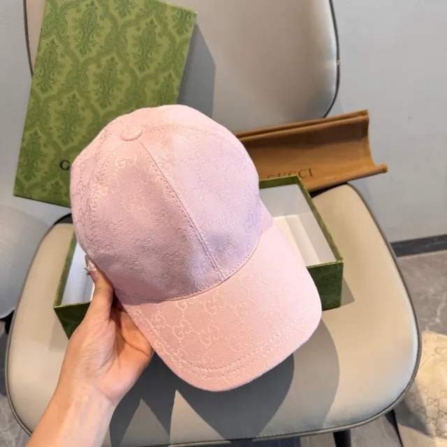 Gucci Monogram Jacquard Pink Baseball Cap 8