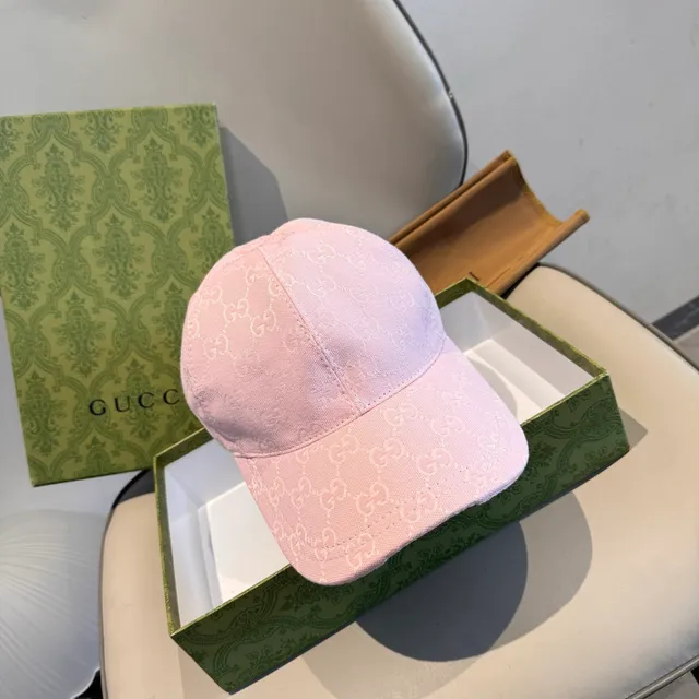 Gucci Monogram Jacquard Pink Baseball Cap 9