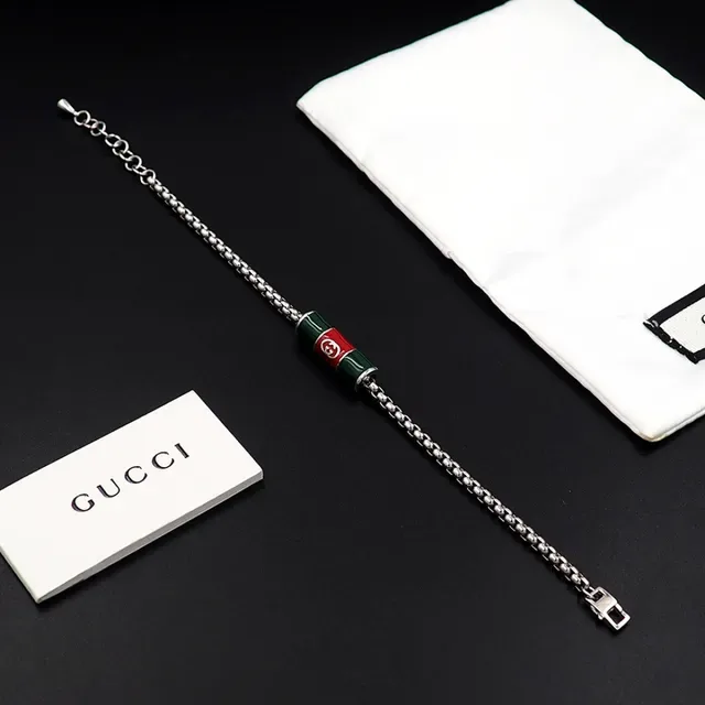 Gucci मल्टीकलर सिल्वर कर्ब चेन एनामेल सिलिंडर चार्म ब्रेसलेट 4