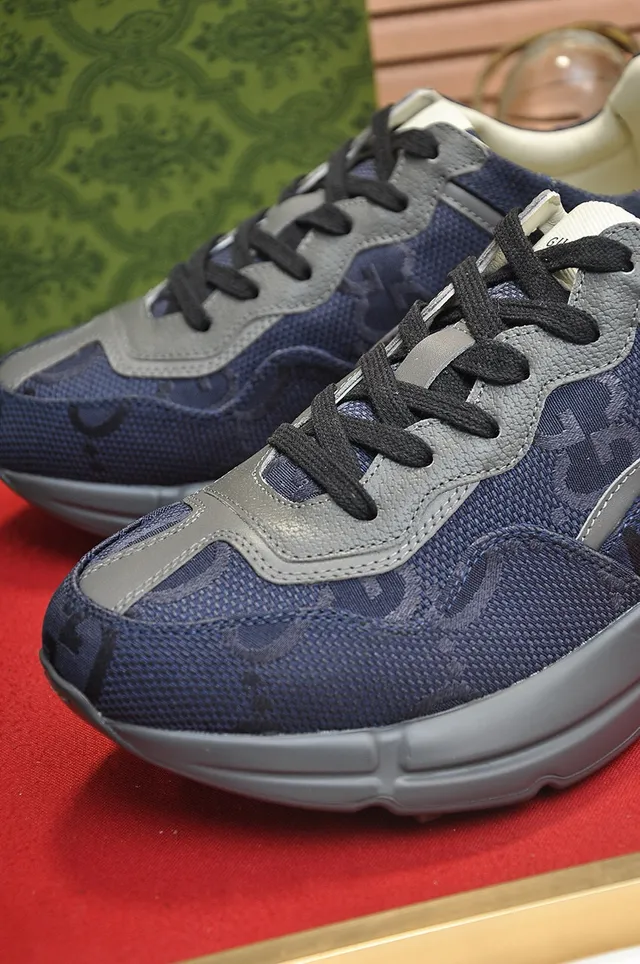 Gucci Navy Gray Sole Mesh Upper Chunky Sneakers 8