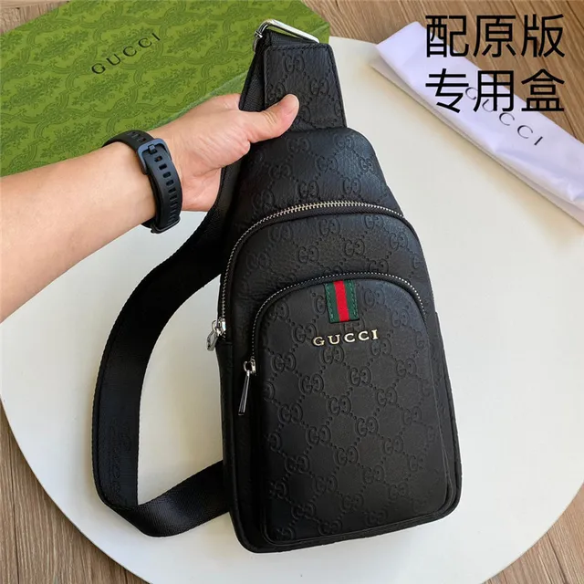 Gucci Ophidia Black GG Monogram Web Stripe Messenger Bag 6