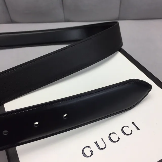 Gucci Ophidia Black Gold Octagonal Buckle Interlocking G Logo Leather Belt 7