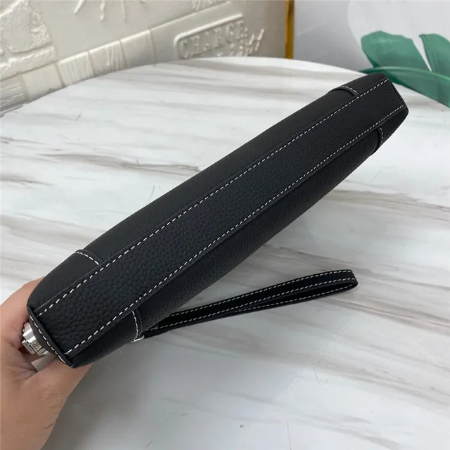 Gucci Ophidia Black Pebbled Leather Envelope Clutch 4