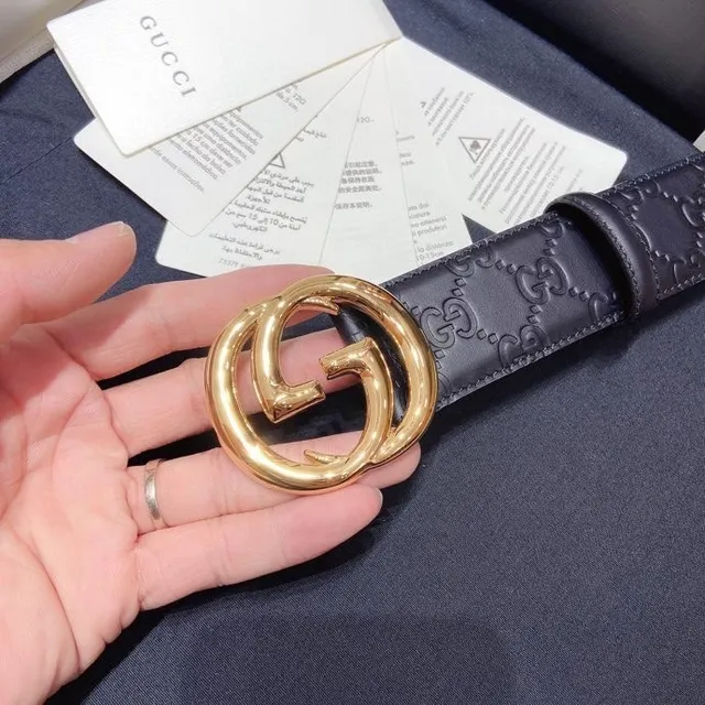 Gucci Ophidia Embossed GG Monogram Black Leather Belt 6