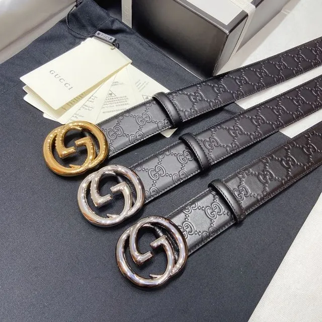 Gucci Ophidia Embossed GG Monogram Black Leather Belt 7
