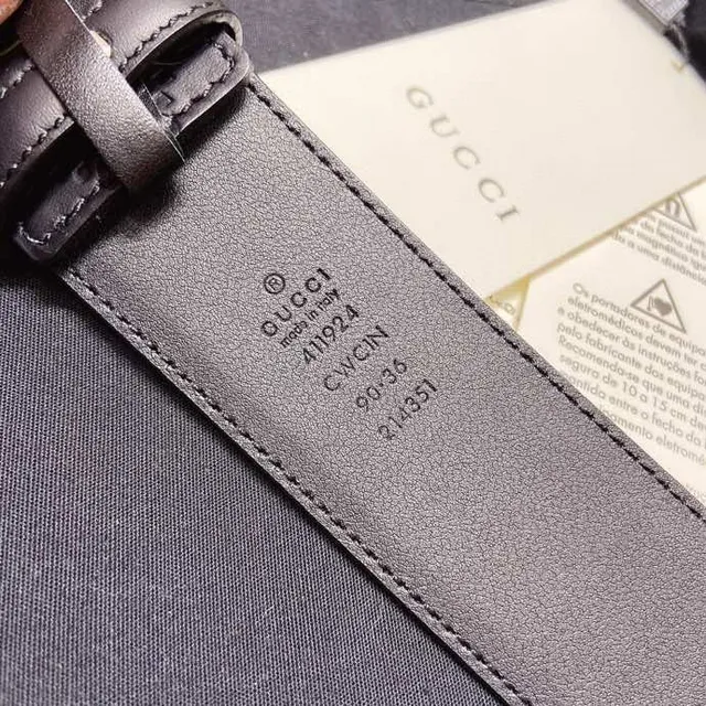 Gucci Ophidia Embossed GG Monogram Black Leather Belt 8