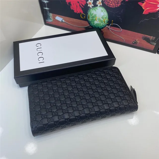 Gucci Ophidia embossada GG Monogram carteira longa preta 6