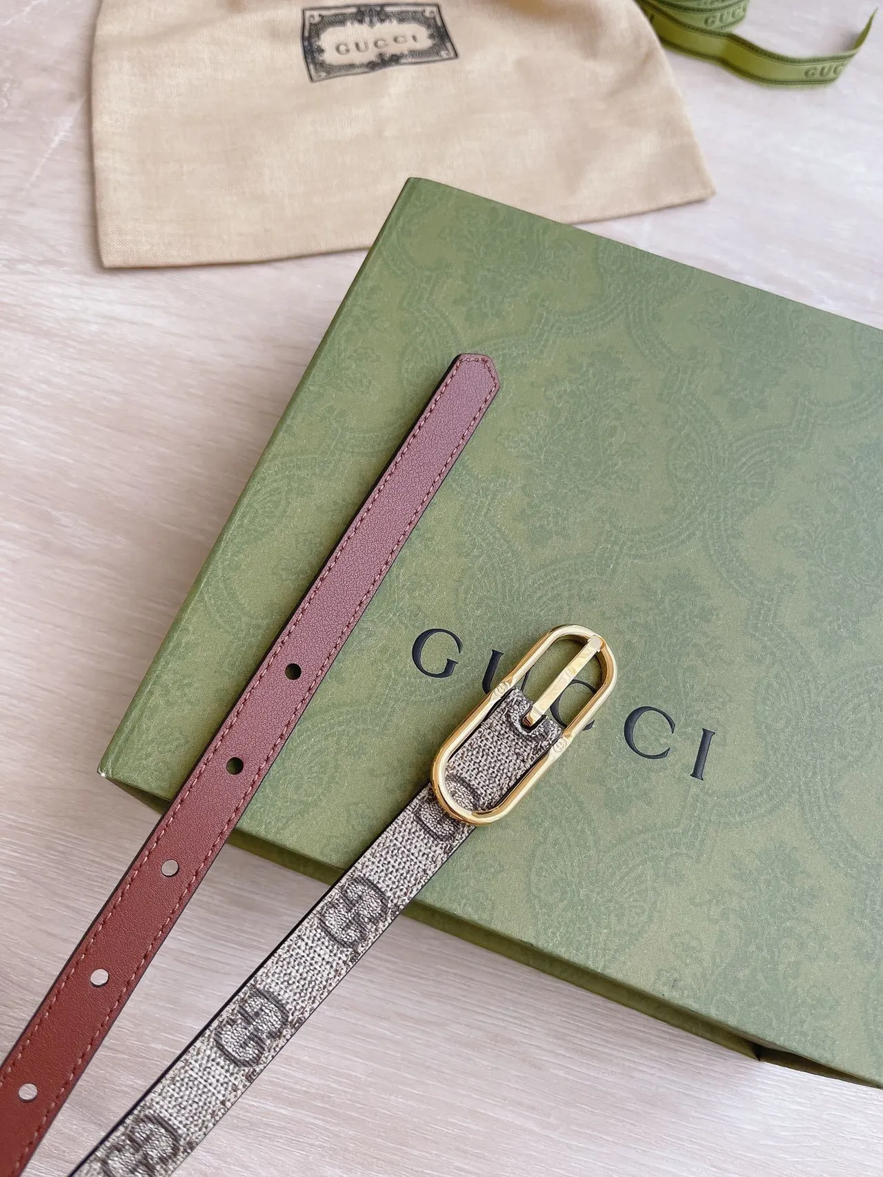 Gucci Ophidia GG Monogram Reversible Leather Belt 2