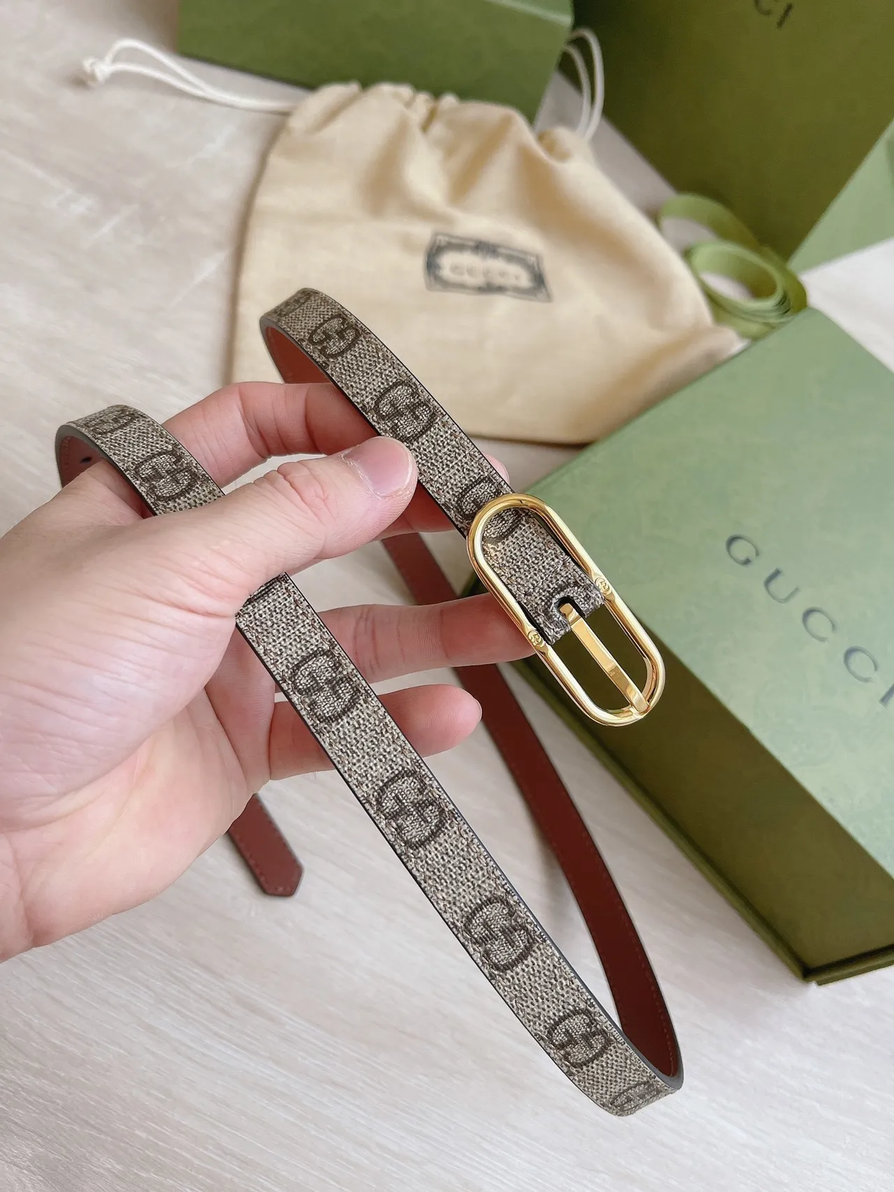 Gucci Ophidia GG Monogram Reversible Leather Belt 4
