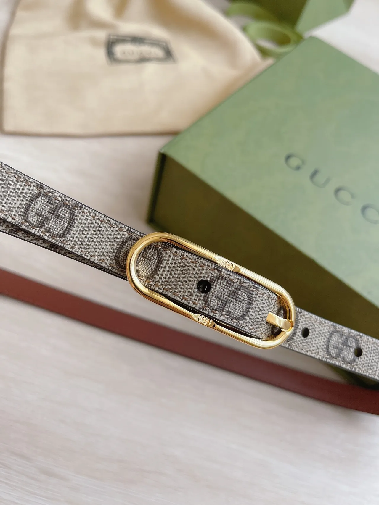 Gucci Ophidia GG Monogram Reversible Leather Belt 5