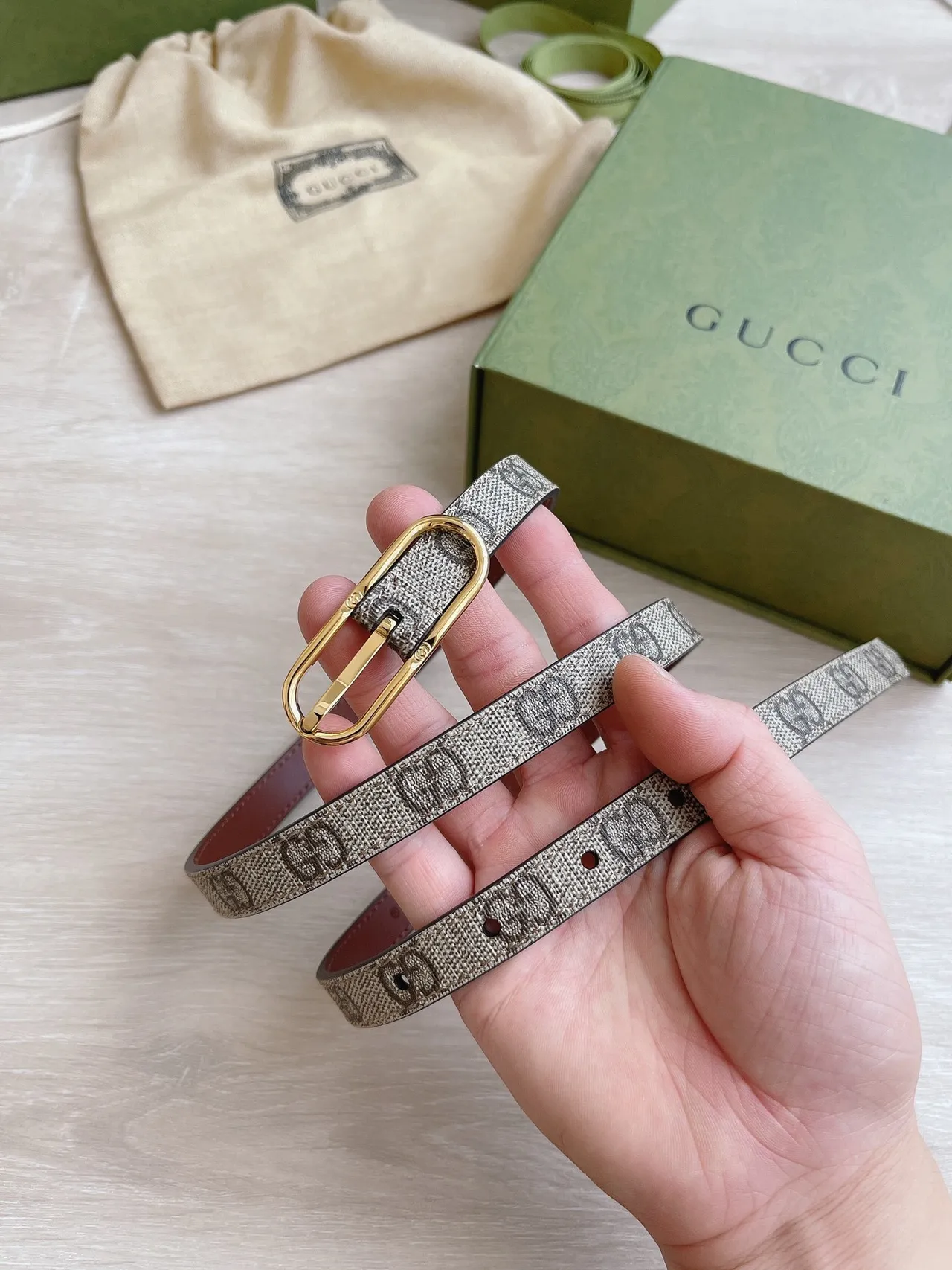 Gucci Ophidia GG Monogram Reversible Leather Belt 7