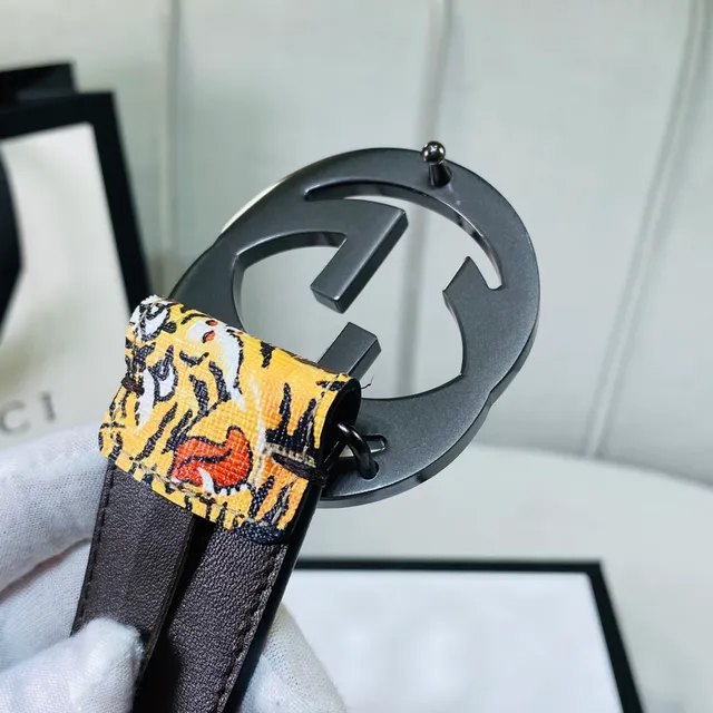 Gucci Ophidia GG Monogram Tiger Snake Print Leather Belt 9