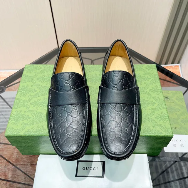 Gucci Ophidia Loafer Black Monogrammed Leather Loafers 3
