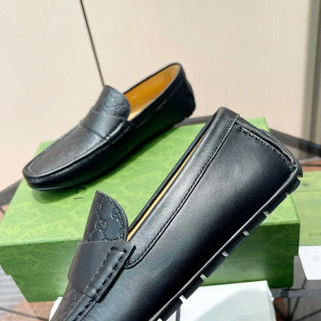 Gucci Ophidia Loafer Black Monogrammed Leather Loafers 4