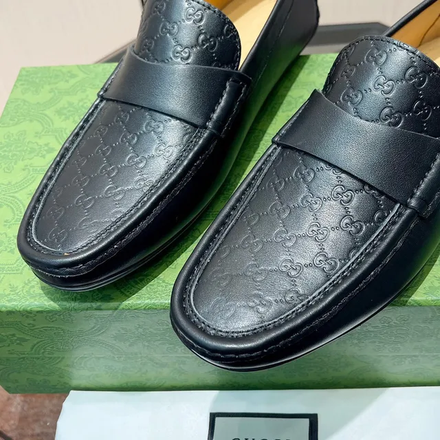 Gucci Ophidia Loafer Black Monogrammed Leather Loafers 6