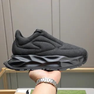 Gucci Rhyton Black Quilted Monogram Laceless Lifestyle Sneakers