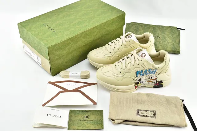Gucci Rhyton Disney Collaboration Cream Chunky Sneakers 12