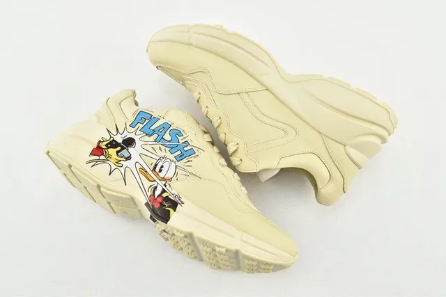Gucci Rhyton Disney Collaboration Cream Chunky Sneakers 14