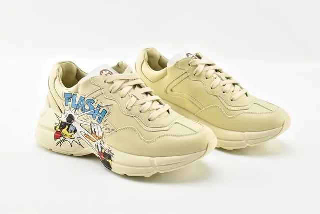 Gucci Rhyton Disney Collaboration Cream Chunky Sneakers 15