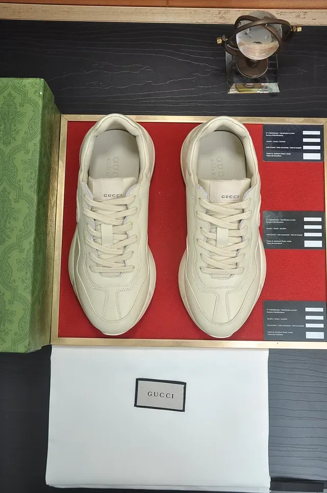 Gucci Rhyton Off-White Leather Chunky Sneakers 4