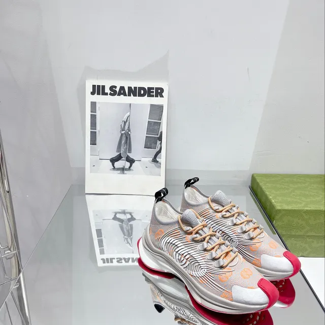Gucci Rhyton Orange Monogram Silver and Red Chunky Sneakers 8