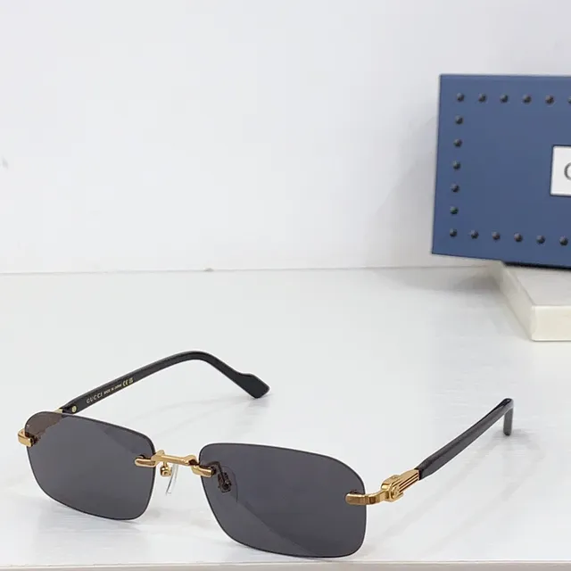 Gucci Rimless Rectangular Gold-Tone Marbled Acetate Optical Glasses 3