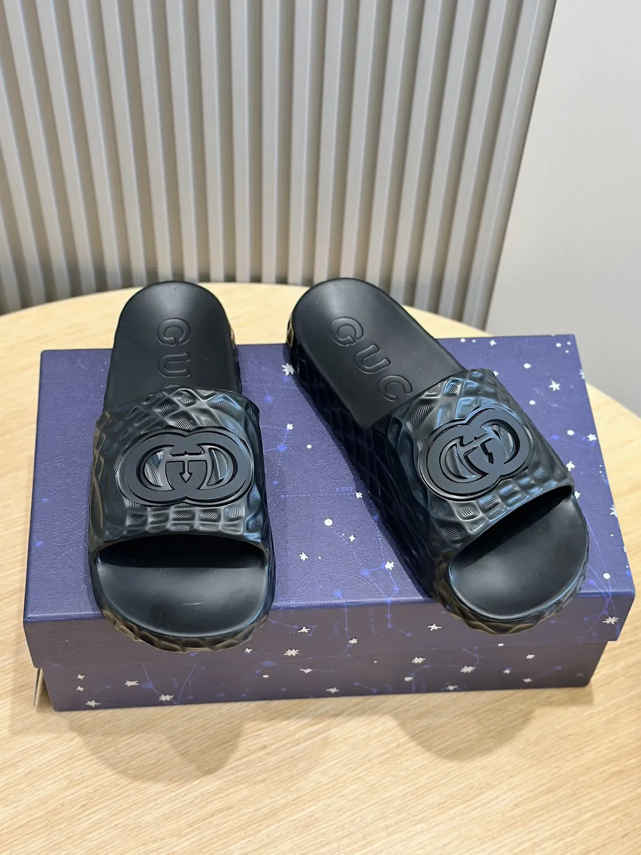 Gucci Screener Black Molded Rubber Slippers 2