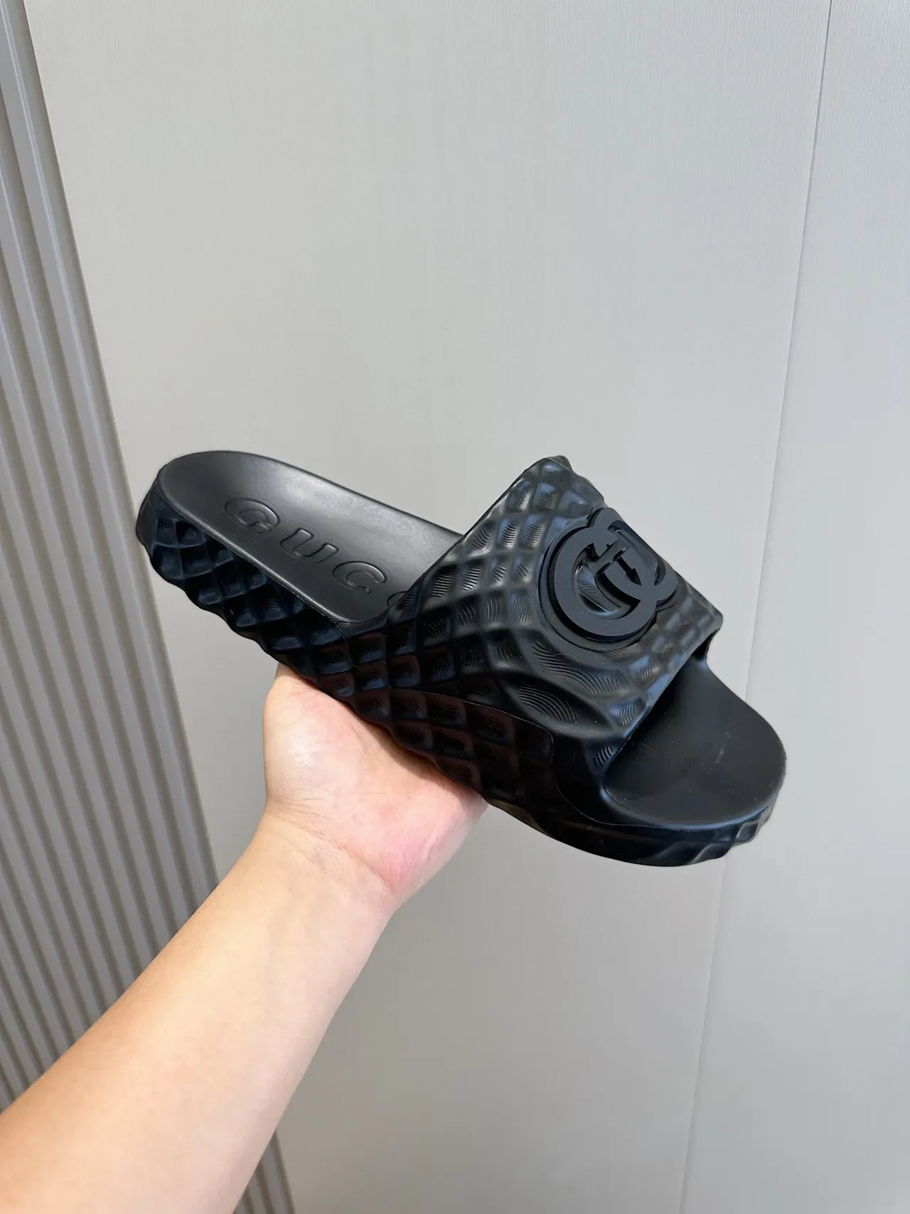 Gucci Screener Black Molded Rubber Slippers 5