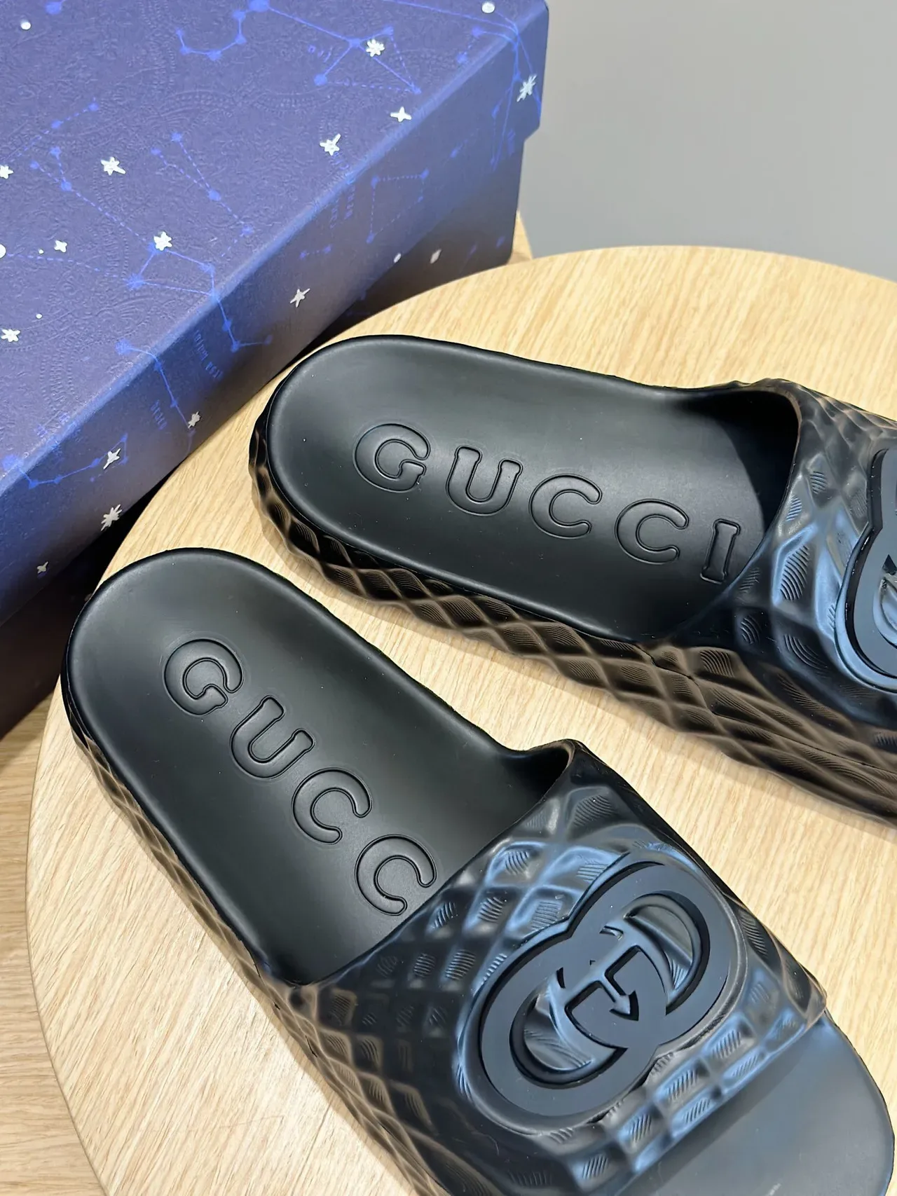 Gucci Screener Black Molded Rubber Slippers 6