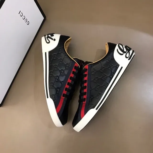 Gucci Screener Black Red Web Stripe Lifestyle Sneakers 2