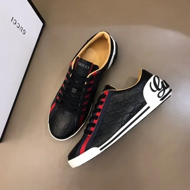 Gucci Screener Black Red Web Stripe Lifestyle Sneakers 3