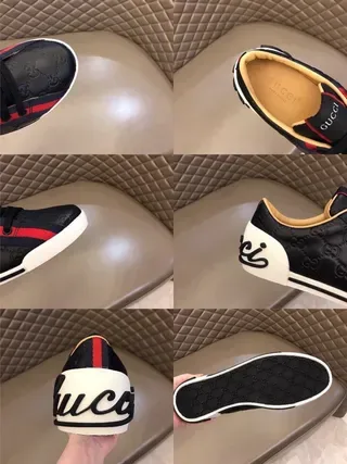 Gucci Screener Black Red Web Stripe Lifestyle Sneakers 6