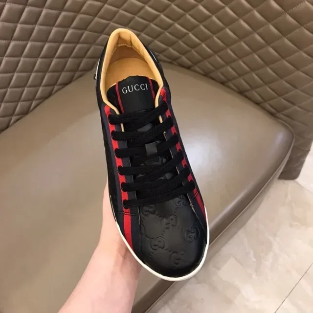 Gucci Screener Black Red Web Stripe Lifestyle Sneakers 7