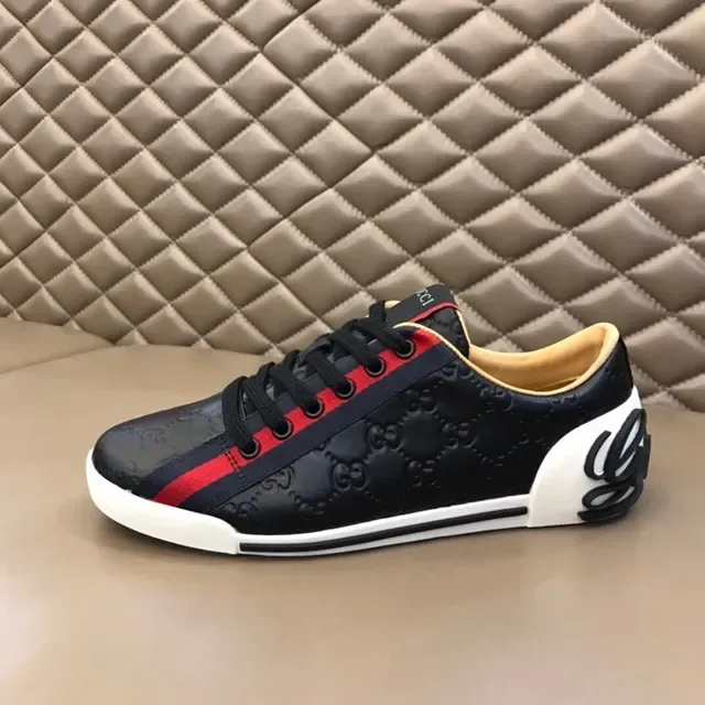 Gucci Screener Black Red Web Stripe Lifestyle Sneakers 9