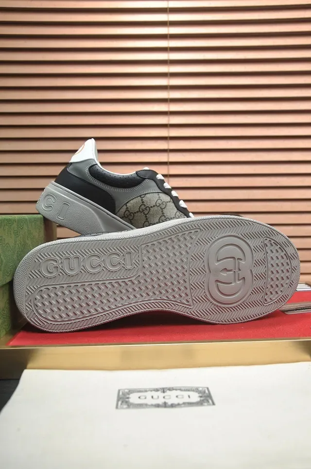Gucci Screener GG Monogram Lona e Couro Preto Plataforma Lifestyle Sneakers 7