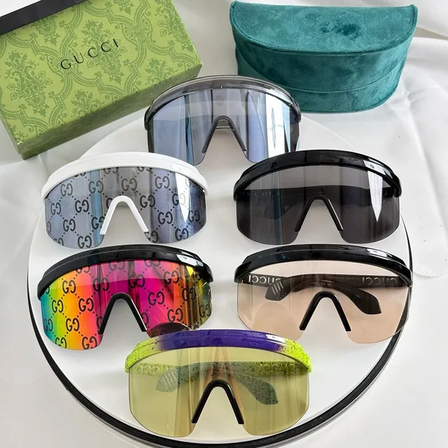 Gucci Screener Glossy Black Shield Wraparound Sunglasses 4