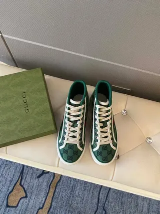 Gucci Screener Green GG Monogram High-Top Lifestyle Sneakers 2