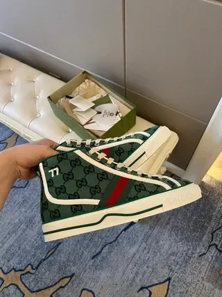 Gucci Screener Green GG Monogram High-Top Lifestyle Sneakers 6