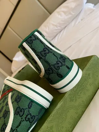 Gucci Screener Green GG Monogram High-Top Lifestyle Sneakers 8