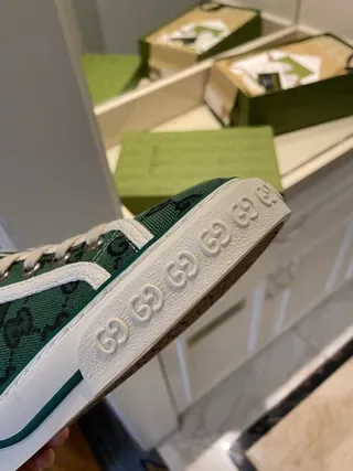 Gucci Screener Green GG Monogram High-Top Lifestyle Sneakers 9