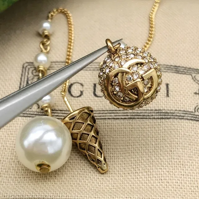 Gucci Screener Ice Cream Cone Pearl Drop Earrings 2