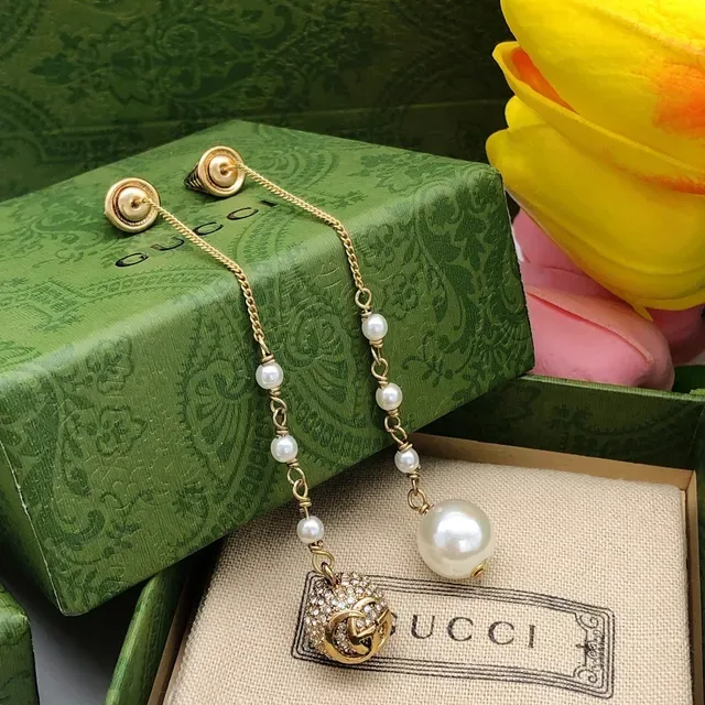 Gucci Screener Ice Cream Cone Pearl Drop Earrings 3