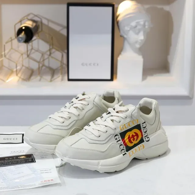 Gucci Screener Off-White Multicolor Logo Lifestyle Sneakers 1
