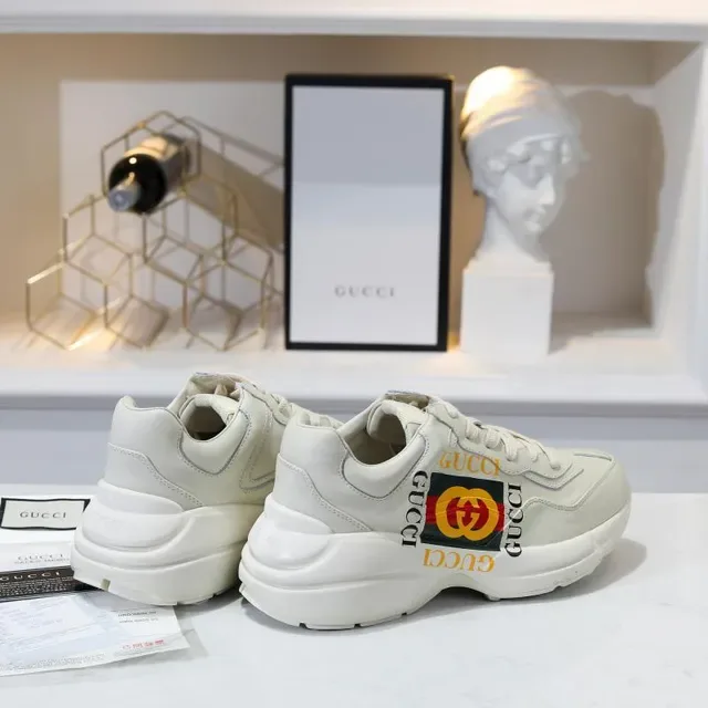 Gucci Screener Off-White Multicolor Logo Lifestyle Sneakers 3