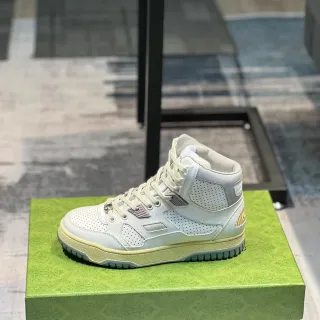 Gucci Screener Off-White Perforated Leather High-Top Lifestyle Sneaker
