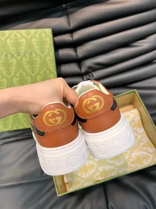 Gucci Screener Tan and Black GG Monogram Lifestyle Sneakers 3